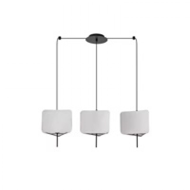 Φωτιστικό τρίφωτο "ARTE ILLUMINA TOSCANY" από ύφασμα σε μπεζ χρώμα 80x25x90