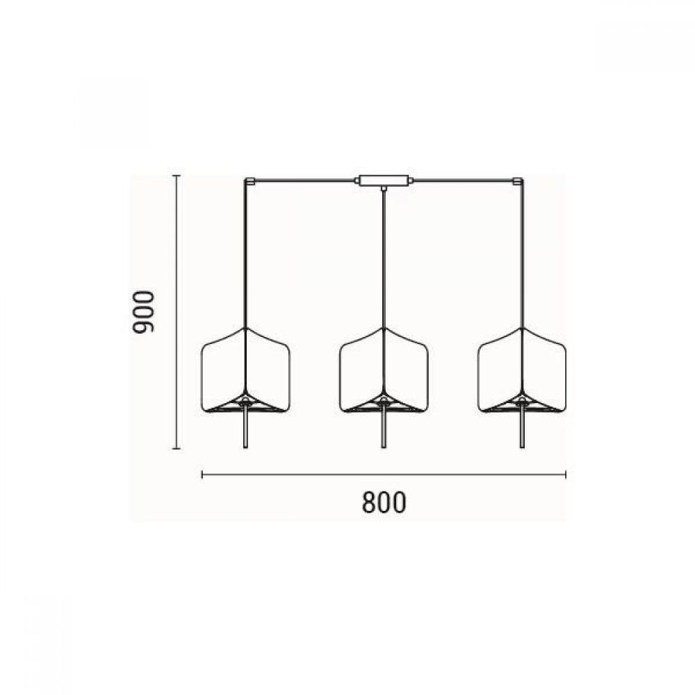 Φωτιστικό τρίφωτο "ARTE ILLUMINA TOSCANY" από ύφασμα σε μπεζ χρώμα 80x25x90