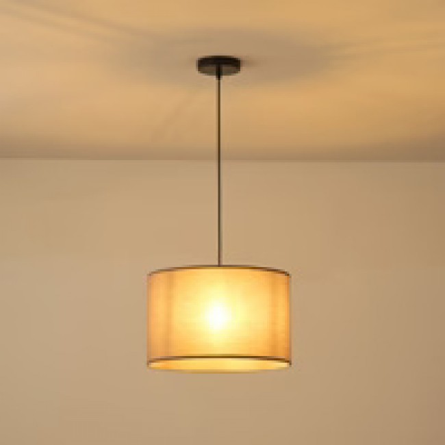 Φωτιστικό μονόφωτο κρεμαστό "ARTE ILLUMINA SOHO" από ύφασμα σε γκρι χρώμα 38x150