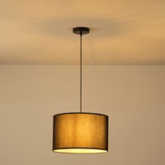 Φωτιστικό μονόφωτο κρεμαστό "ARTE ILLUMINA SOHO" από ύφασμα σε μαύρο χρώμα 38x150