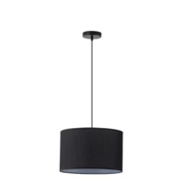 Φωτιστικό μονόφωτο κρεμαστό "ARTE ILLUMINA SOHO" από ύφασμα σε μαύρο χρώμα 38x150