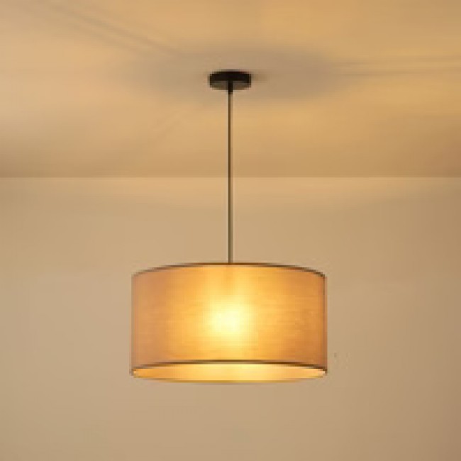 Φωτιστικό μονόφωτο κρεμαστό "ARTE ILLUMINA SOHO" από ύφασμα σε γκρι χρώμα 53x150