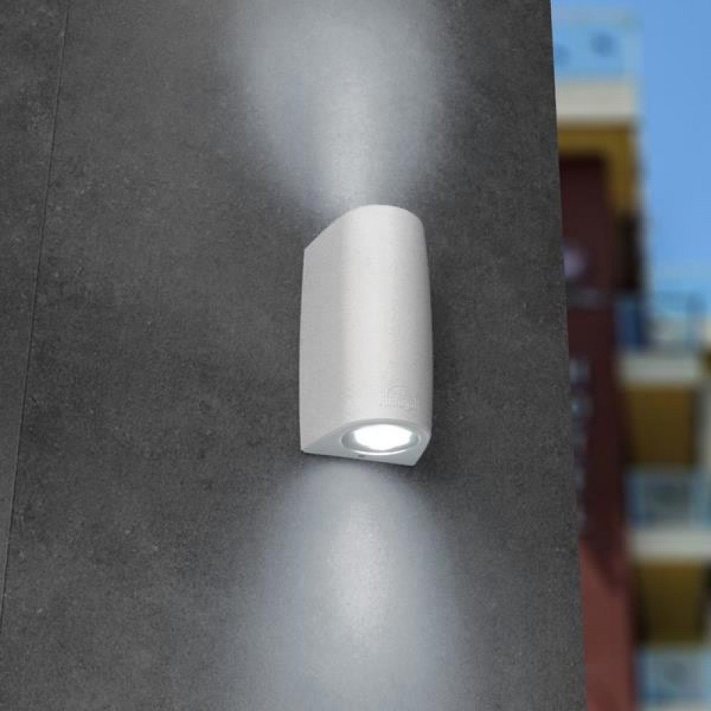 Απλίκα "FUMAGALLI MARTA 90 2L" από ρητίνη σε λευκό χρώμα 2xGU10/2x3,5W/IP55 17x9,2