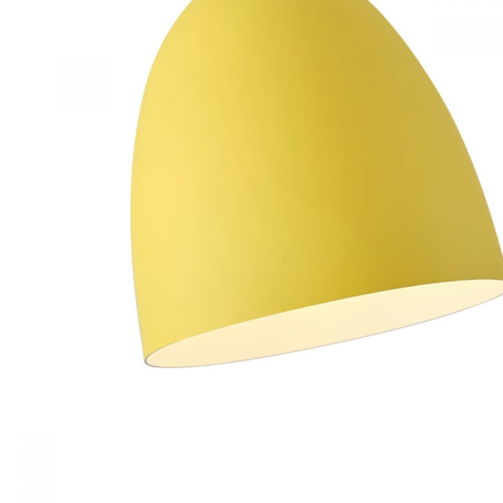 Φωτιστικό κρεμαστό μονόφωτο "ARTE ILLUMINA SIMPLO" από μέταλλο/ξύλο σε κίτρινο χρώμα Φ23x137