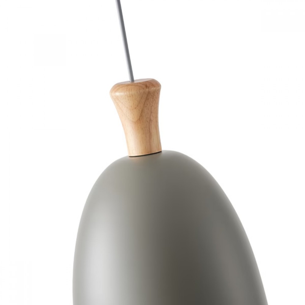 Φωτιστικό κρεμαστό μονόφωτο "ARTE ILLUMINA SIMPLO" από μέταλλο/ξύλο σε γκρι χρώμα Φ23x137