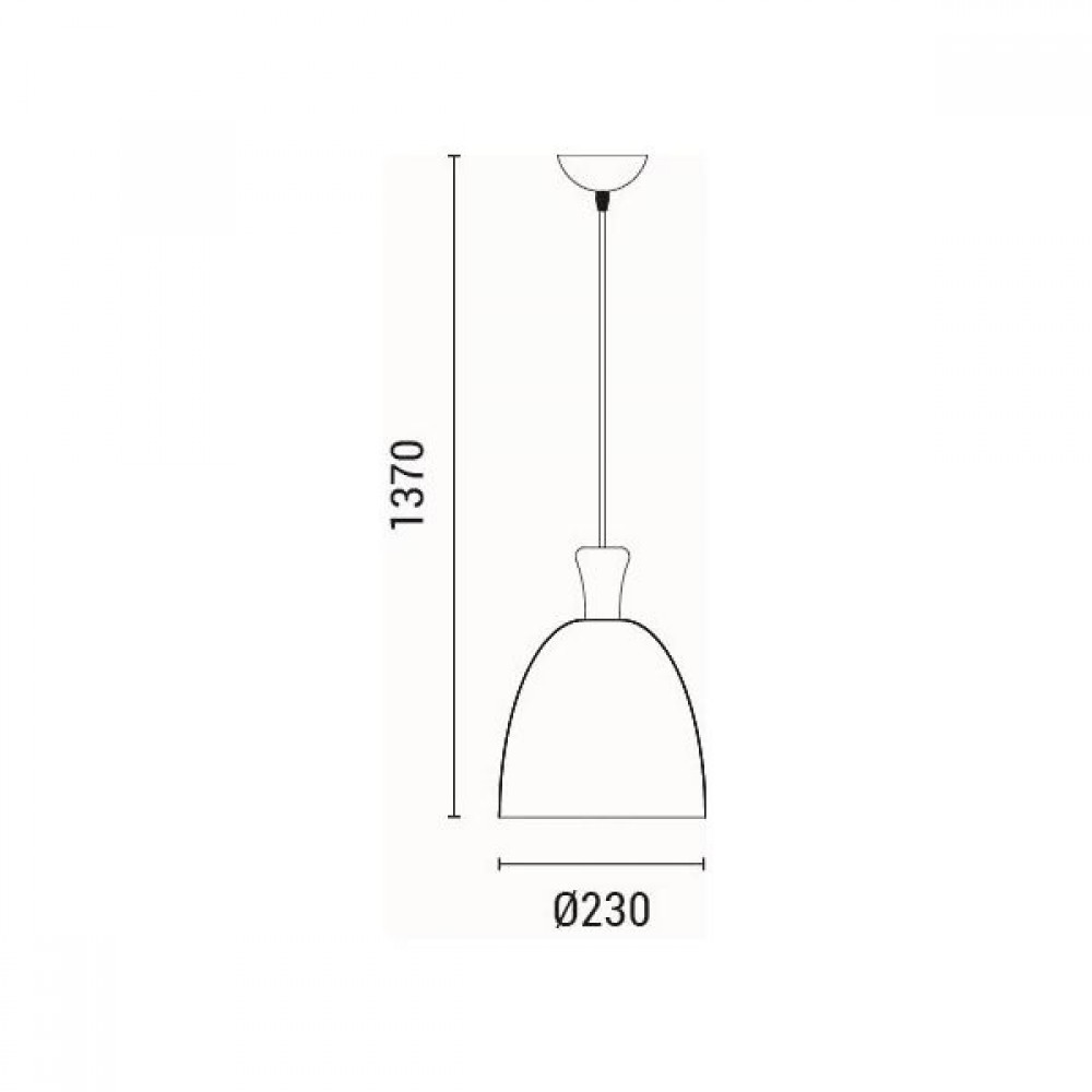 Φωτιστικό κρεμαστό μονόφωτο "ARTE ILLUMINA SIMPLO" από μέταλλο/ξύλο σε λευκό χρώμα Φ23x137