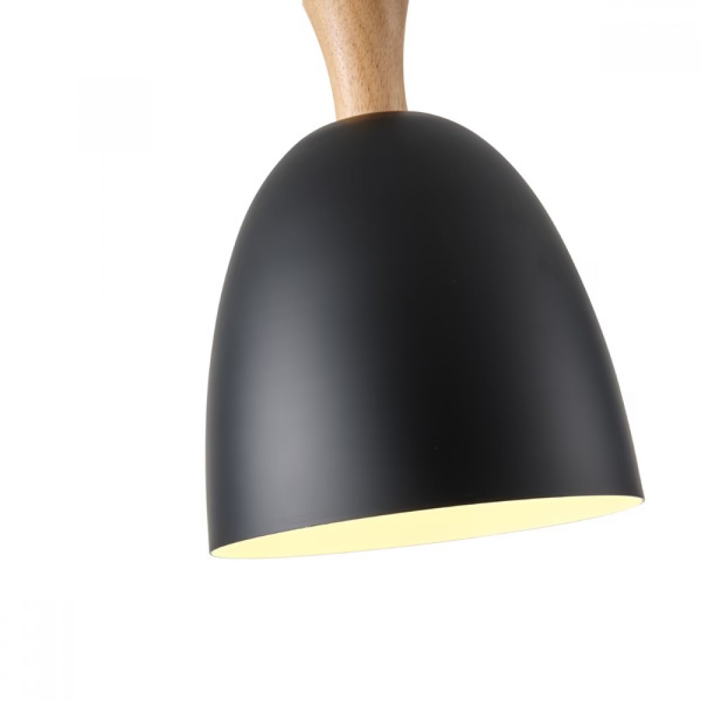 Φωτιστικό κρεμαστό μονόφωτο "ARTE ILLUMINA SIMPLO" από μέταλλο/ξύλο σε μαύρο χρώμα Φ23x137