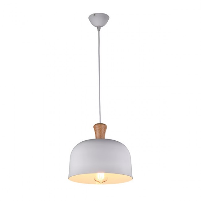 Φωτιστικό μονόφωτο "ARTE ILLUMINA SMOOTH" από μέταλλο/ξύλο σε λευκό χρώμα Φ27x130