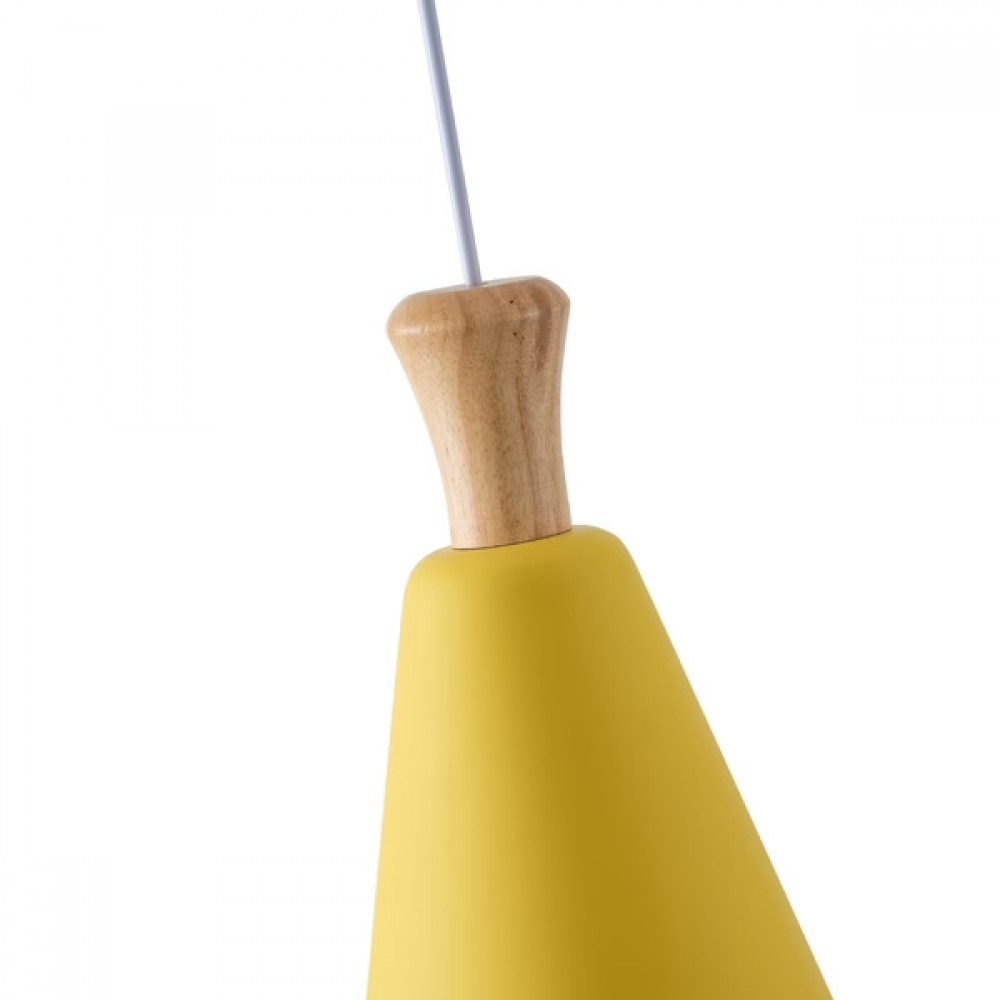 Φωτιστικό μονόφωτο "ARTE ILLUMINA OPACO" από μέταλλο/ξύλο σε κίτρινο χρώμα Φ20x138