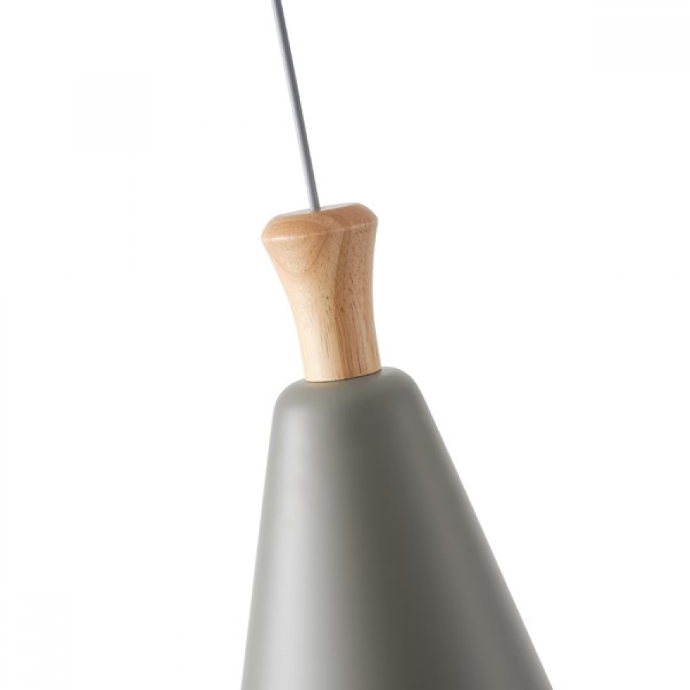 Φωτιστικό μονόφωτο "ARTE ILLUMINA OPACO" από μέταλλο/ξύλο σε γκρι χρώμα Φ20x138