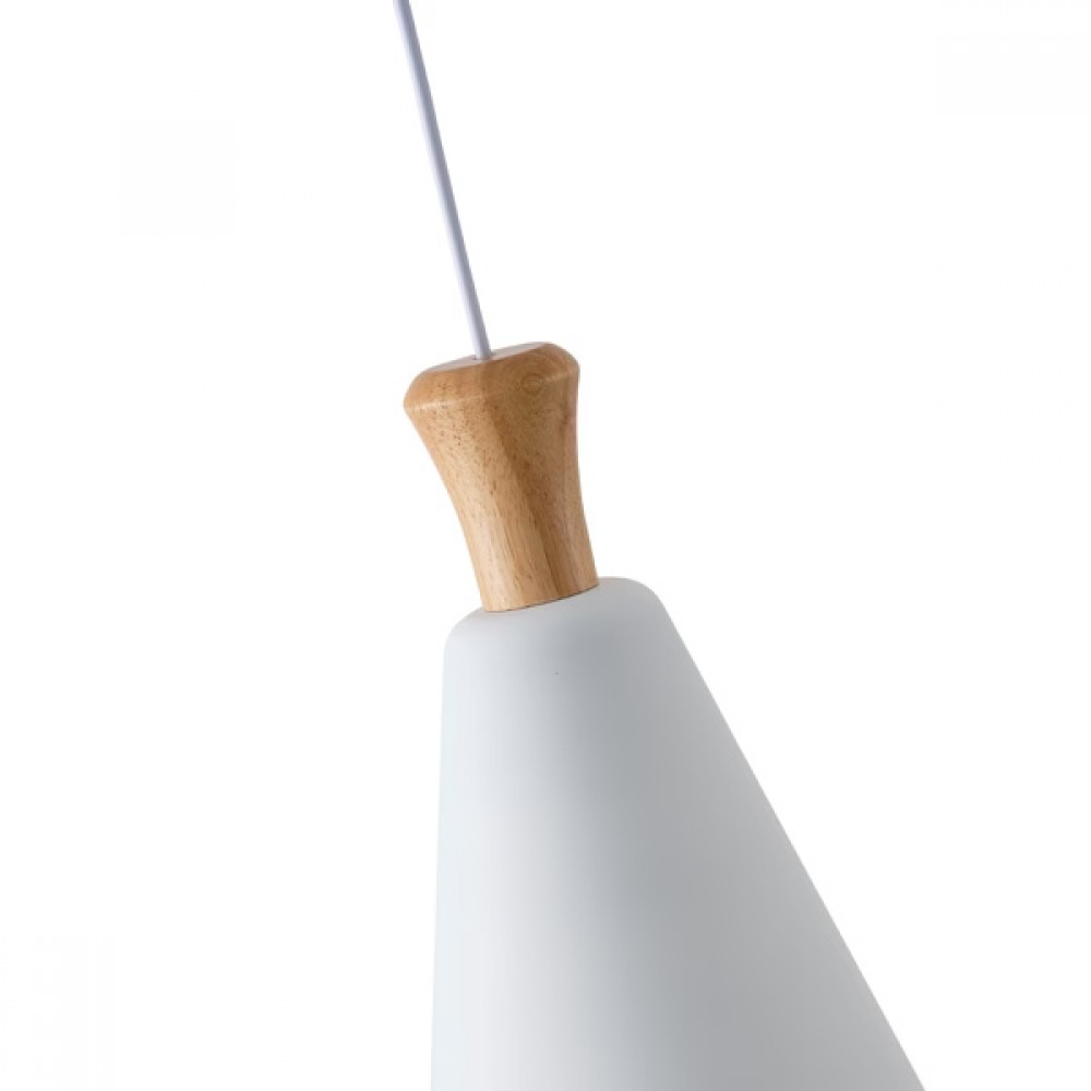 Φωτιστικό μονόφωτο "ARTE ILLUMINA OPACO" από μέταλλο/ξύλο σε λευκό χρώμα Φ20x138