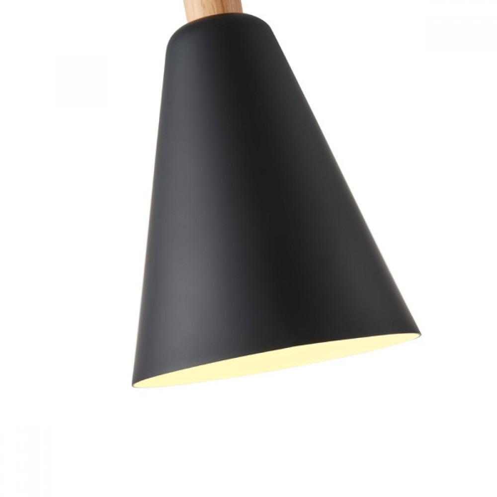 Φωτιστικό μονόφωτο "ARTE ILLUMINA OPACO" από μέταλλο/ξύλο σε μαύρο χρώμα Φ20x138