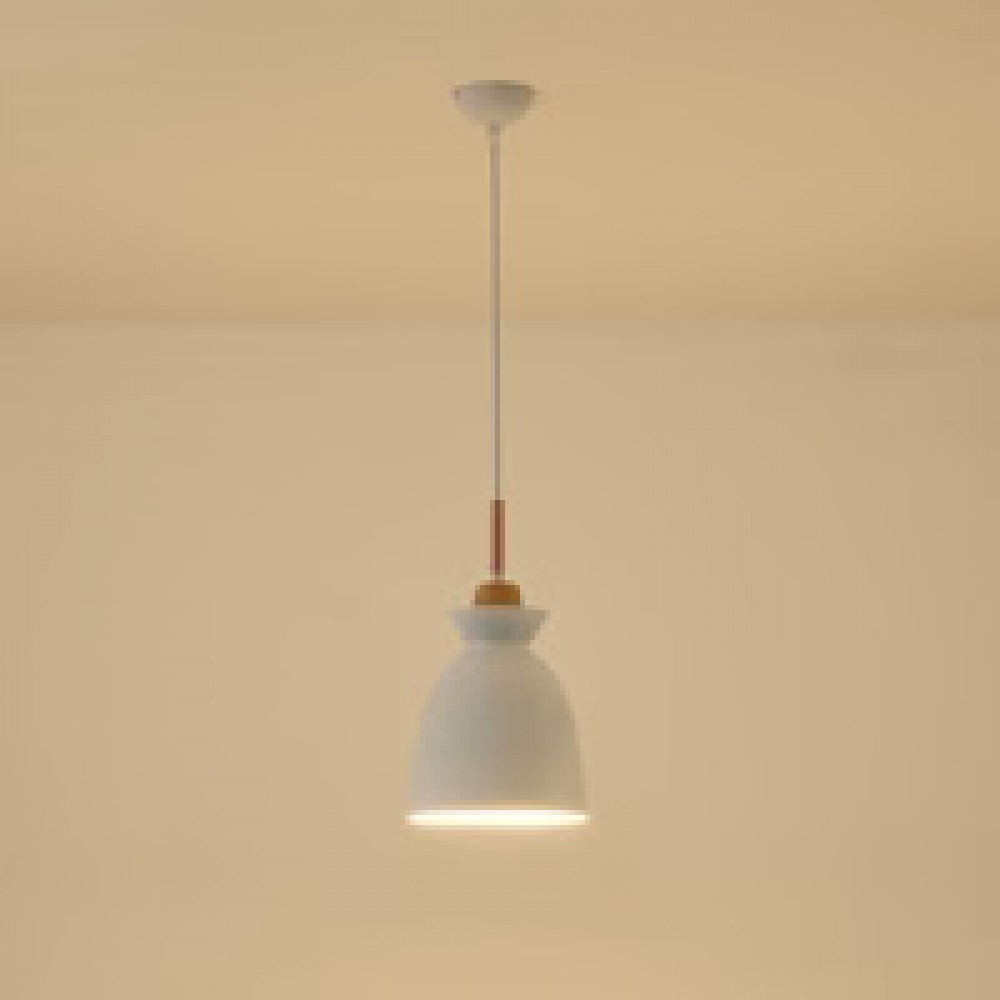 Φωτιστικό μονόφωτο "ARTE ILLUMINA DIGNITY" από μέταλλο/ξύλο σε λευκό χρώμα Φ19,5x129,4