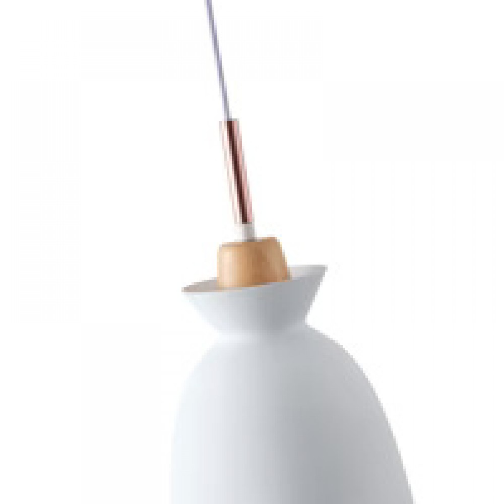 Φωτιστικό μονόφωτο "ARTE ILLUMINA DIGNITY" από μέταλλο/ξύλο σε λευκό χρώμα Φ19,5x129,4