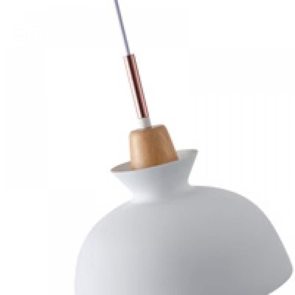 Φωτιστικό μονόφωτο "ARTE ILLUMINA DIGNITY" από μέταλλο/ξύλο σε λευκό χρώμα Φ28x123,4