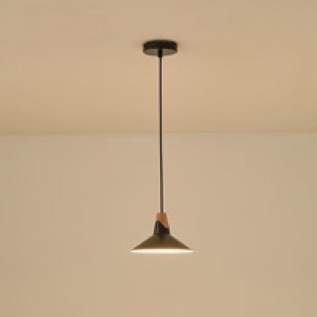 Φωτιστικό μονόφωτο "ARTE ILLUMINA CHROMA" από μέταλλο/ξύλο σε μαύρο χρώμα Φ18x114