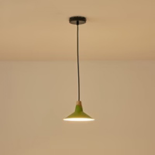 Φωτιστικό μονόφωτο "ARTE ILLUMINA CHROMA" από μέταλλο/ξύλο σε πράσινο χρώμα Φ18x114