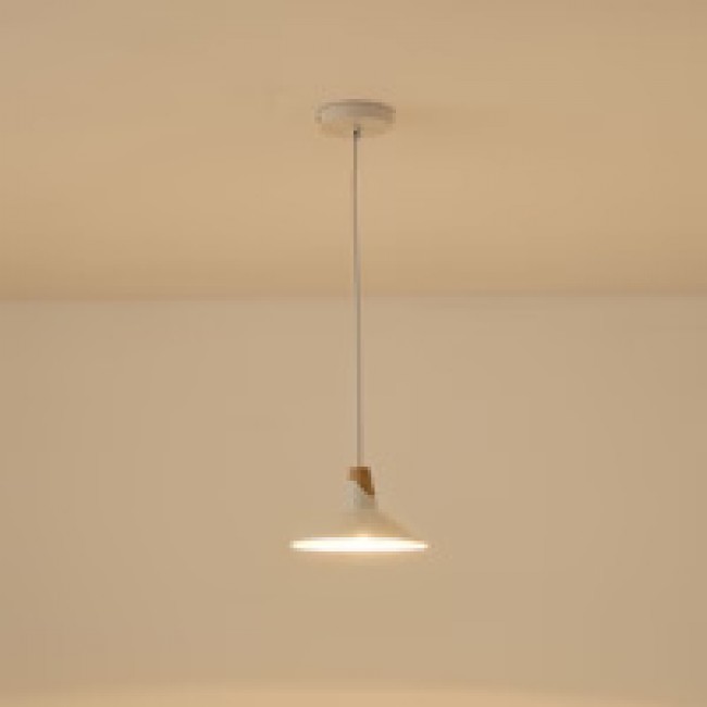 Φωτιστικό μονόφωτο "ARTE ILLUMINA CHROMA" από μέταλλο/ξύλο σε λευκό χρώμα Φ18x114