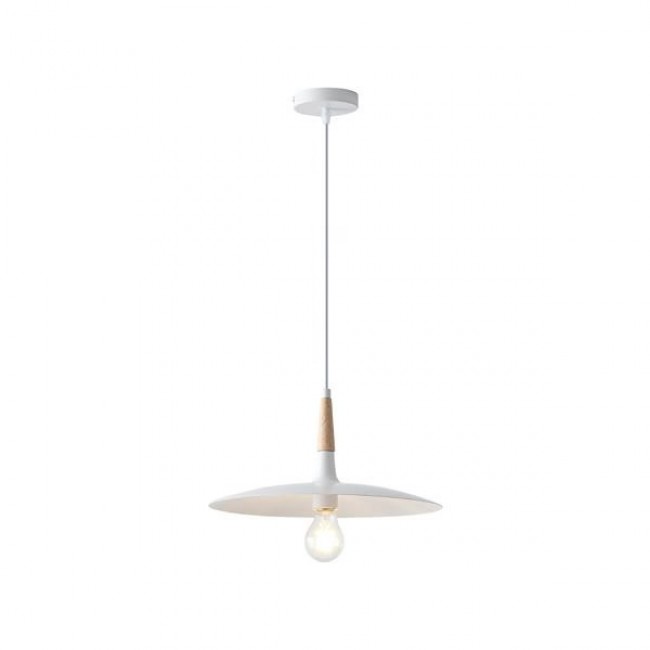 Φωτιστικό μονόφωτο "ARTE ILLUMINA ESSENTIAL" από μέταλλο/ξύλο σε λευκό χρώμα Φ35x125