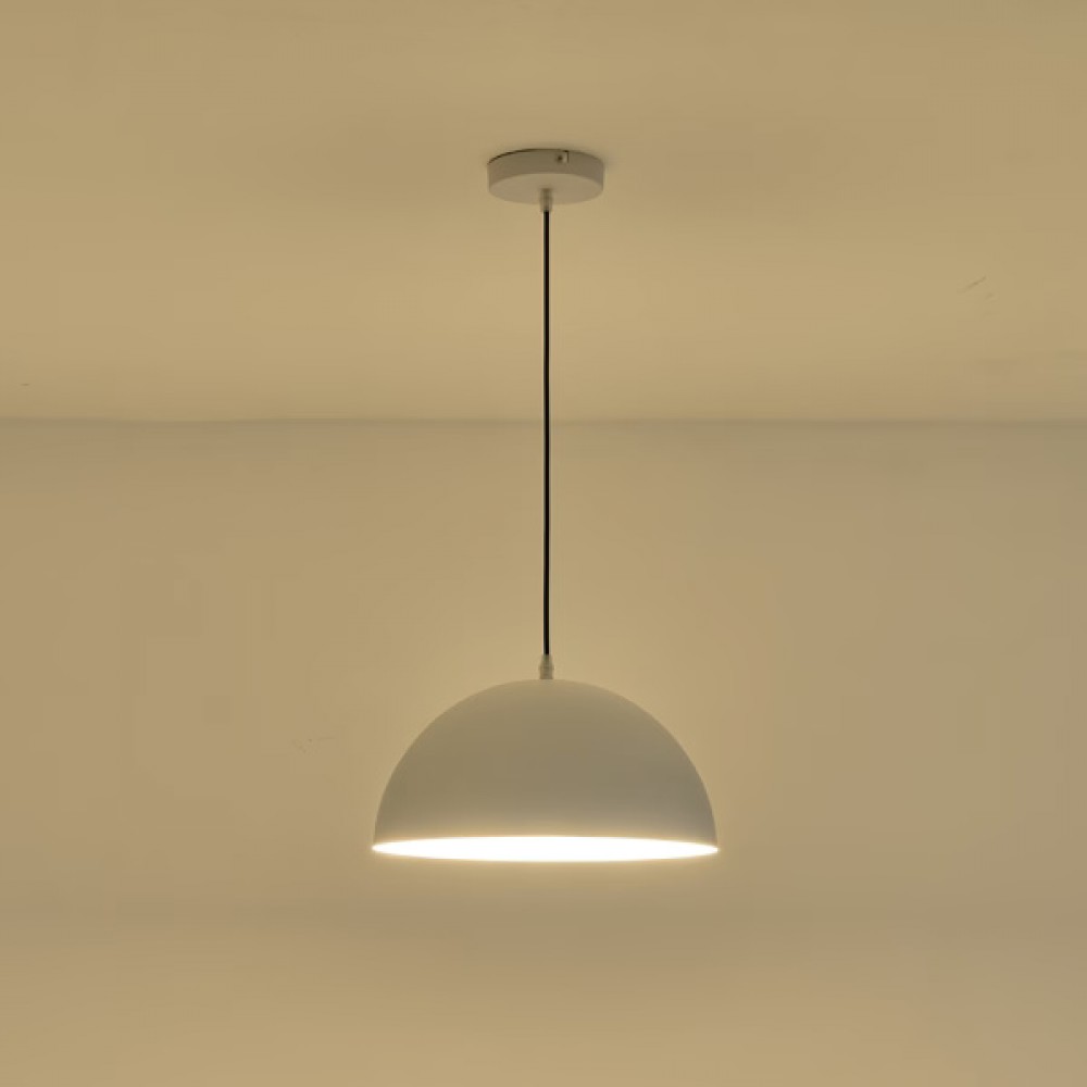 Φωτιστικό κρεμαστό μονόφωτο "ARTE ILLUMINA LAVA" από μέταλλο σε λευκό χρώμα Φ35x127