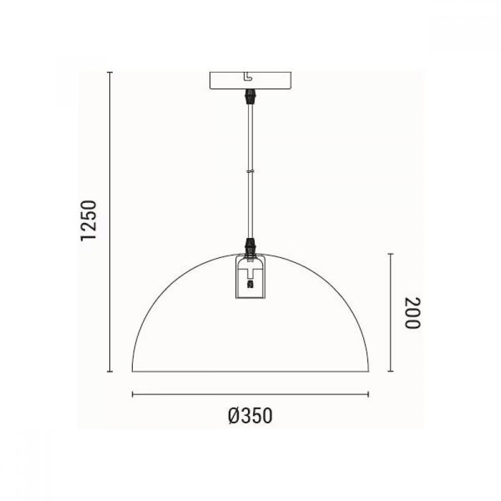 Φωτιστικό κρεμαστό μονόφωτο "ARTE ILLUMINA LAVA" από μέταλλο σε λευκό χρώμα Φ35x127