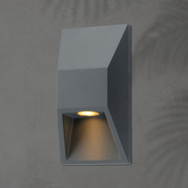 Φωτιστικό τοίχου "ARTE ILLUMINA" LED 1W/3000K/IP54 απο αλουμίνιο σε χρώμα γραφίτη 8,2x5,45x16,4