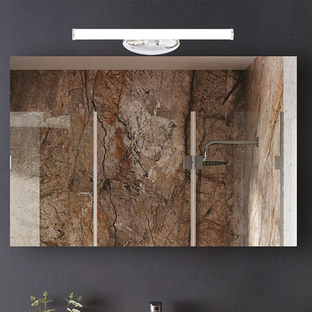 Φωτιστικό μπάνιου "ARTE ILLUMINA NERO" led από πλαστικό σε ασημί χρώμα 400x130x6