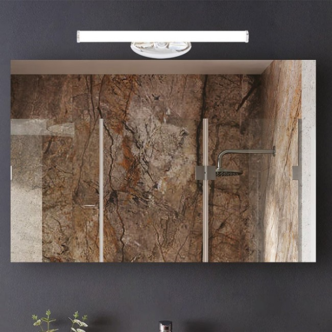 Φωτιστικό μπάνιου "ARTE ILLUMINA NERO" led από πλαστικό σε ασημί χρώμα 400x130x6