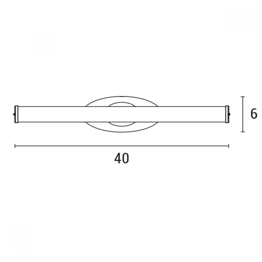 Φωτιστικό μπάνιου "ARTE ILLUMINA NERO" led από πλαστικό σε ασημί χρώμα 400x130x6