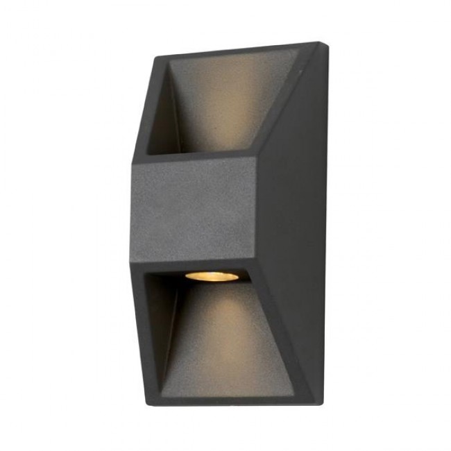 Φωτιστικό τοίχου "ARTE ILLUMINA" LED 2x 1W/3000K/IP54 απο αλουμίνιο σε χρώμα γραφίτη 8,2x5,45x16,4