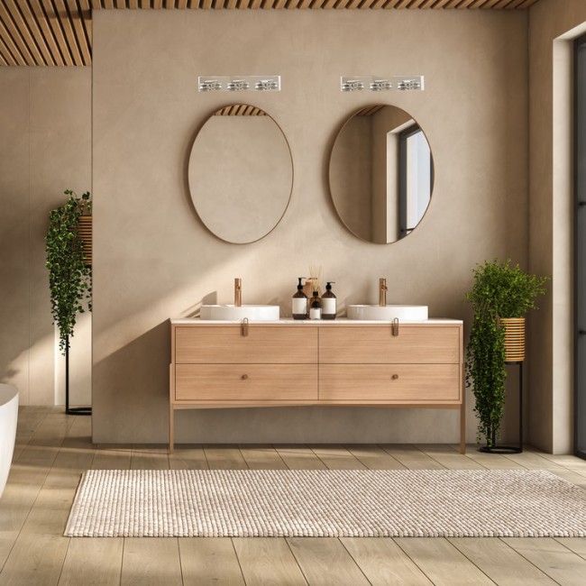 Απλίκα μπάνιου "ARTE ILLUMINA FRESH" από μέταλλο/πλαστικό/ακρυλικό σε ασημί χρώμα 500x115x80