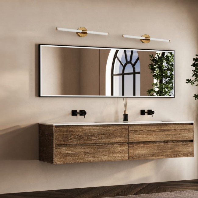 Απλίκα μπάνιου "ARTE ILLUMINA NEOS" από αλουμίνιο/πλαστικό σε μπρονζέ χρώμα 500x115x80