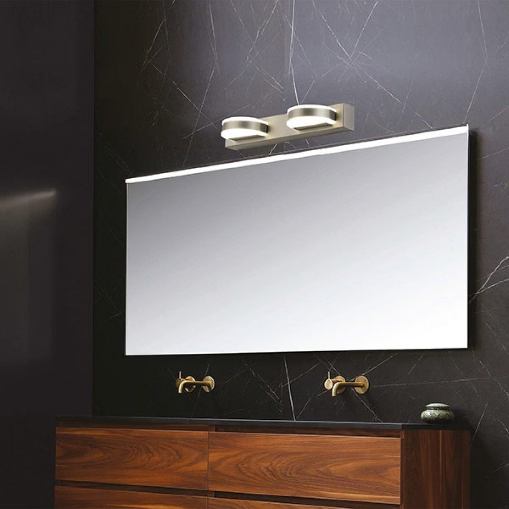 Απλίκα τοίχου led "ARTE ILLUMINA" οβάλ από μέταλλο σε νίκελ χρώμα 320X50X100