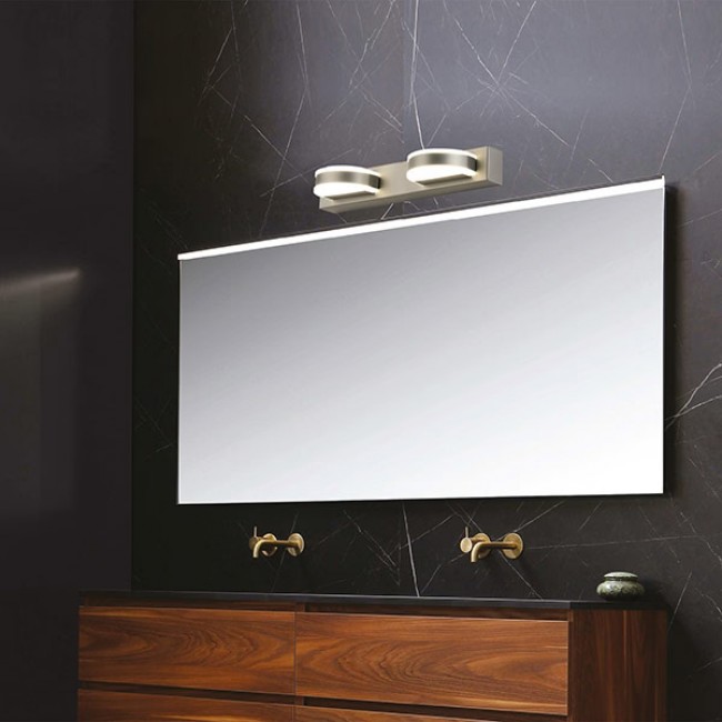 Απλίκα τοίχου led "ARTE ILLUMINA" οβάλ από μέταλλο σε νίκελ χρώμα 320X50X100