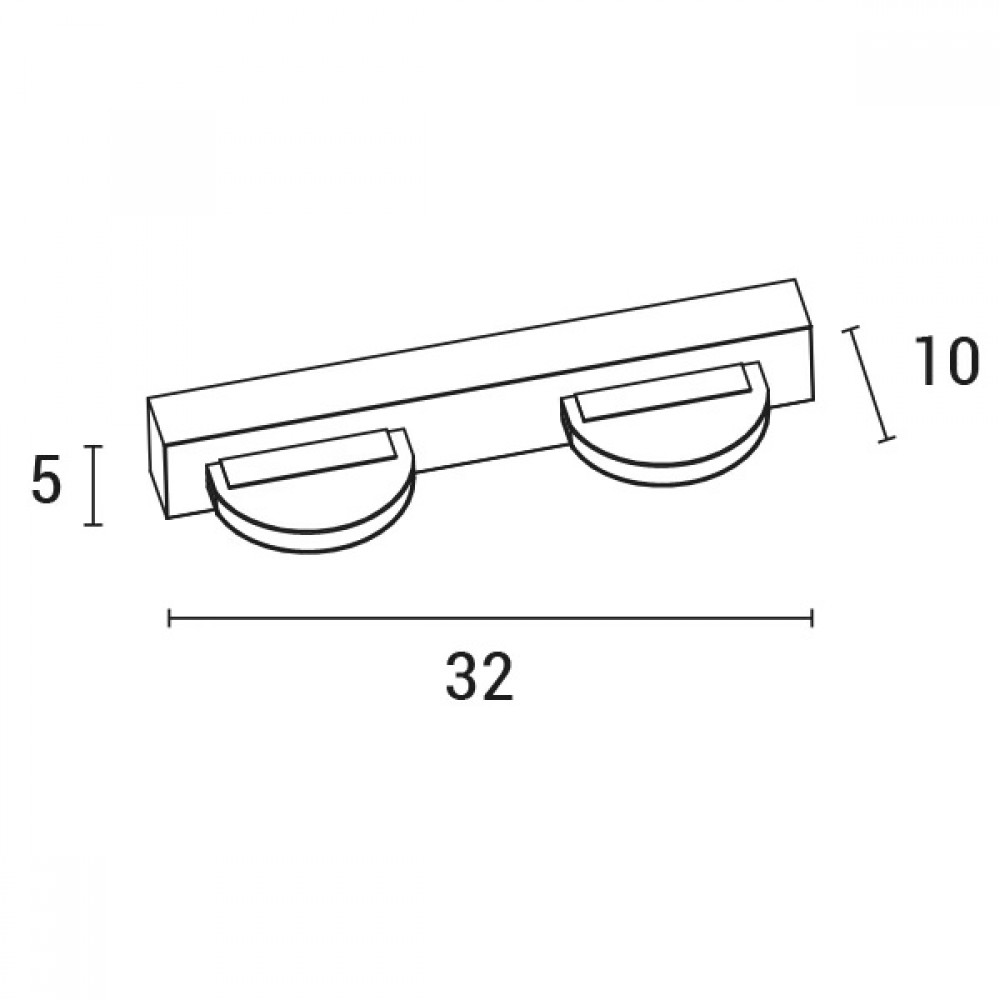 Απλίκα τοίχου led "ARTE ILLUMINA" οβάλ από μέταλλο σε νίκελ χρώμα 320X50X100