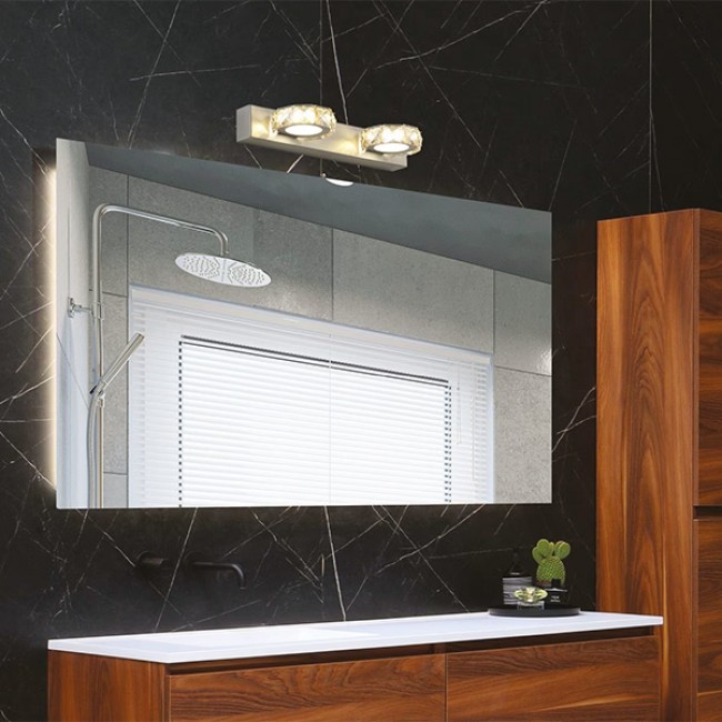 Απλίκα τοίχου led "ARTE ILLUMINA" οβάλ από μέταλλο σε νίκελ χρώμα 320X50X116