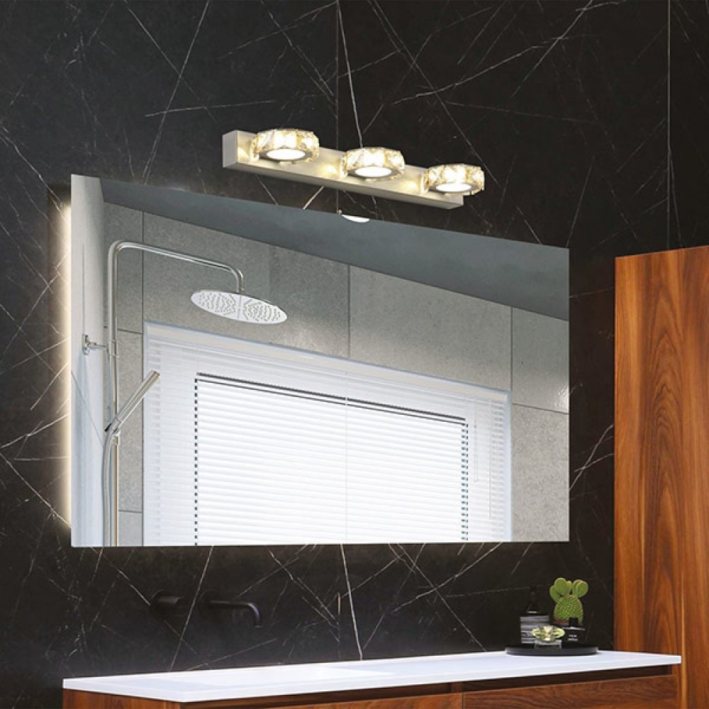 Απλίκα τοίχου led "ARTE ILLUMINA" οβάλ από μέταλλο σε νίκελ χρώμα 460X50X116