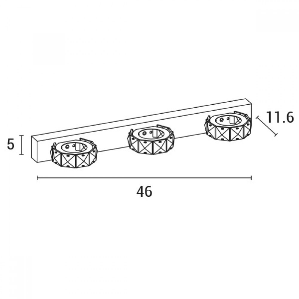 Απλίκα τοίχου led "ARTE ILLUMINA" οβάλ από μέταλλο σε νίκελ χρώμα 460X50X116
