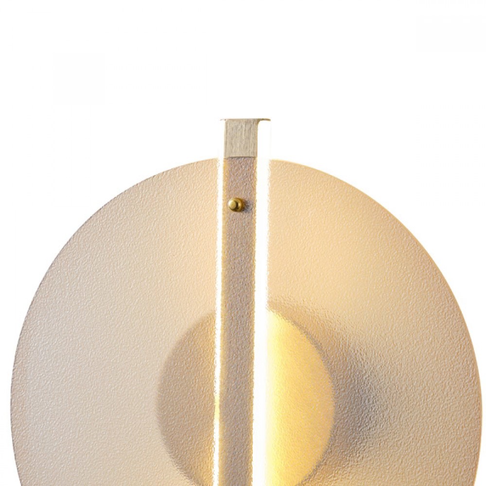Απλίκα τοίχου "ARTE ILLUMINA DISC" στρόγγυλη από αλουμίνιο/γυαλί σε μελί χρώμα 340X120X300