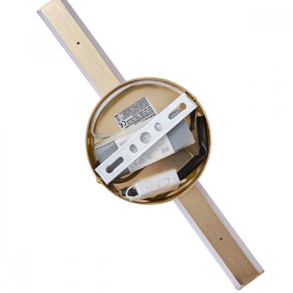 Απλίκα τοίχου "ARTE ILLUMINA DISC" στρόγγυλη από αλουμίνιο/γυαλί σε μελί χρώμα 340X120X300