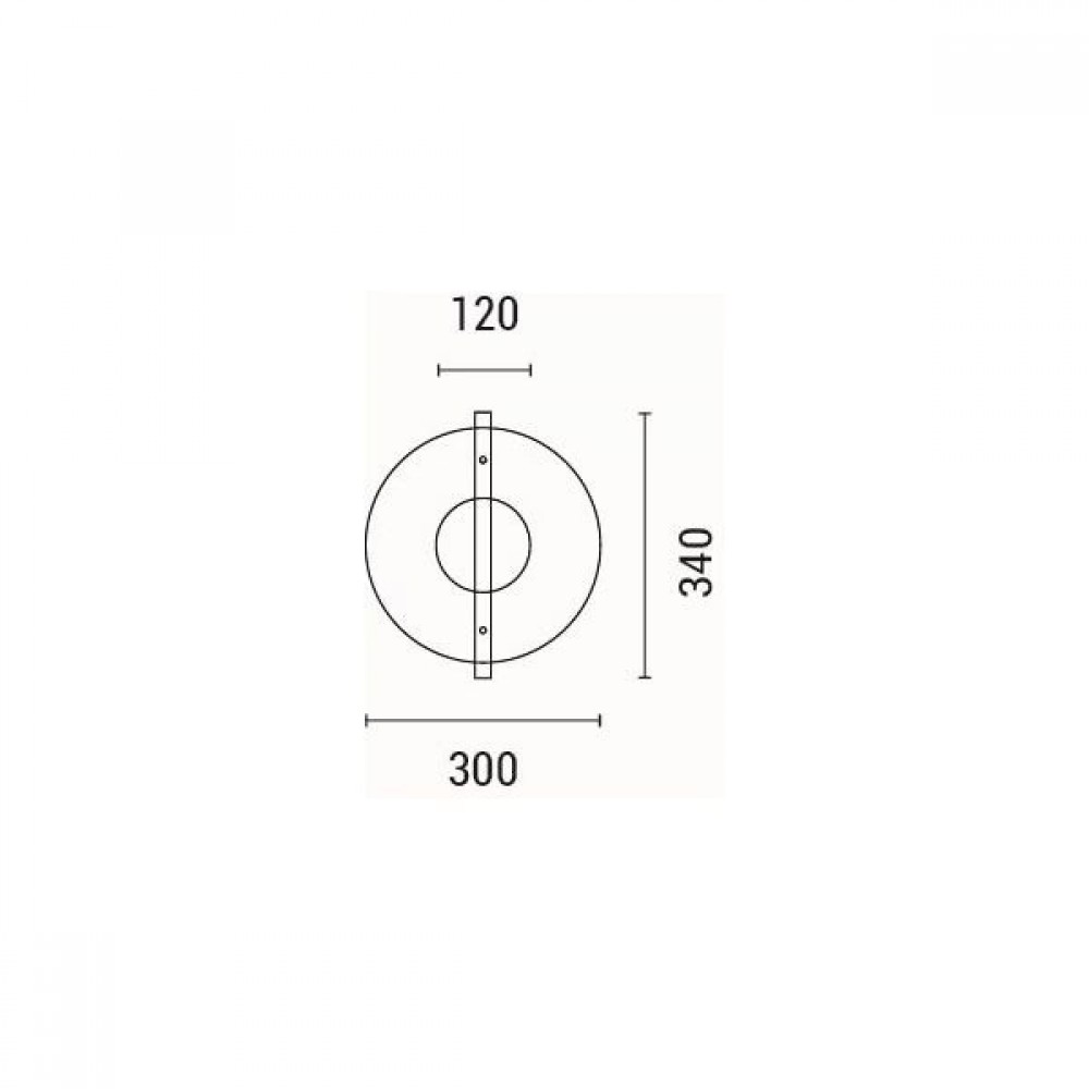 Απλίκα τοίχου "ARTE ILLUMINA DISC" στρόγγυλη από αλουμίνιο/γυαλί σε μελί χρώμα 340X120X300