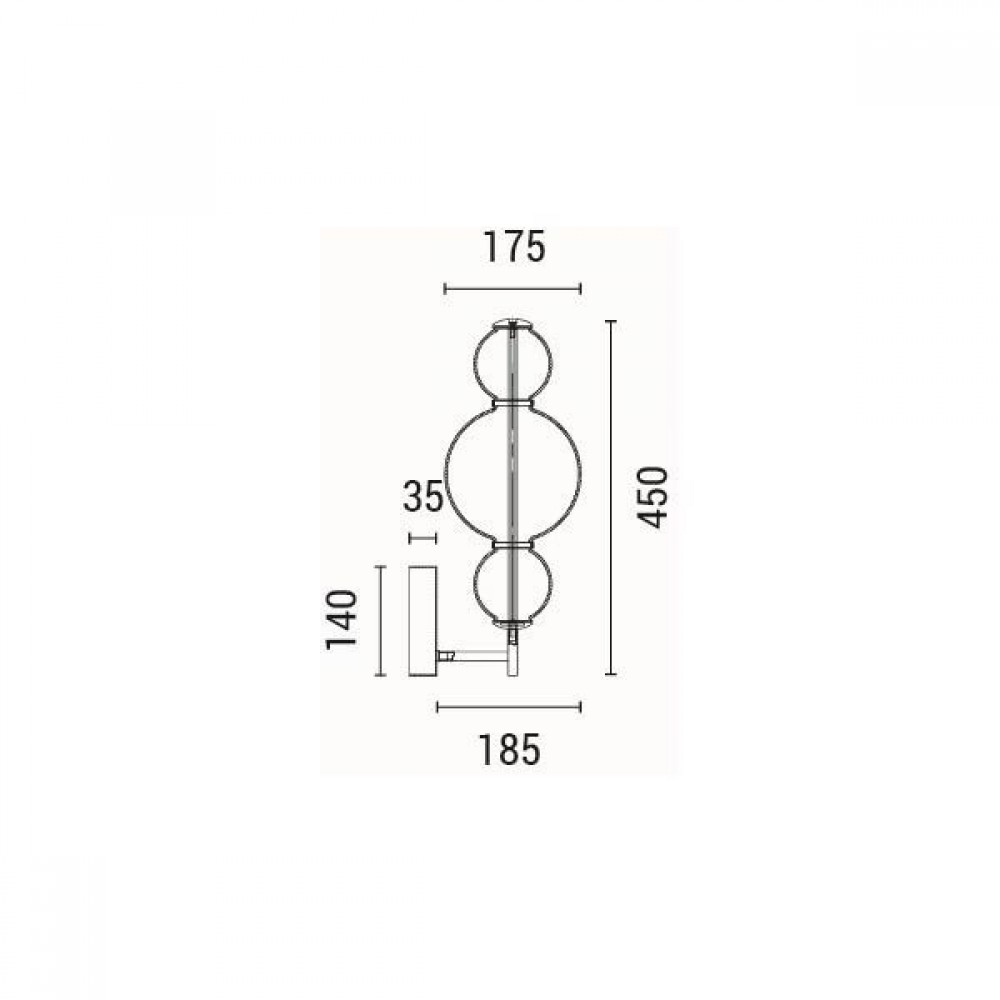 Απλίκα τοίχου led "ARTE ILLUMINA BLOSSOM" από αλουμίνιο/γυαλί σε λευκό χρώμα 185X240X450