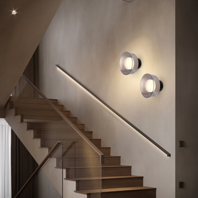 Απλίκα τοίχου "ARTE ILLUMINA NIMBUS" από αλουμίνιο/ακρυλικό σε μαύρο χρώμα Φ200X200