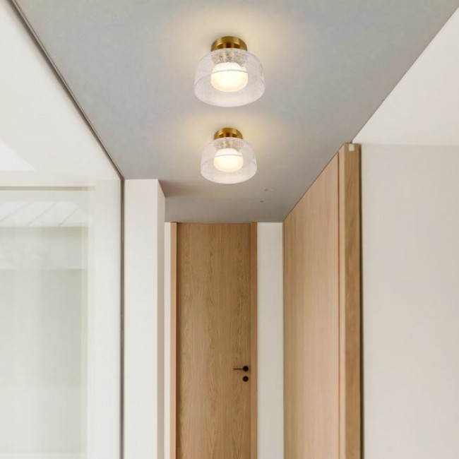 Απλίκα τοίχου "ARTE ILLUMINA NIMBUS" από αλουμίνιο/ακρυλικό σε μπρονζέ/διάφανο χρώμα Φ200X200