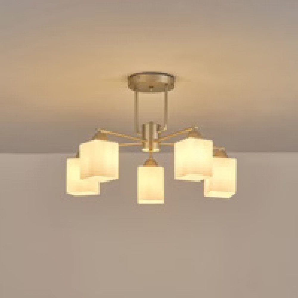 Φωτιστικό κρεμαστό 5φωτο"ARTE ILLUMINA MADISSON" από μέταλλο/γυαλί σε χρυσό χρώμα Φ590X380