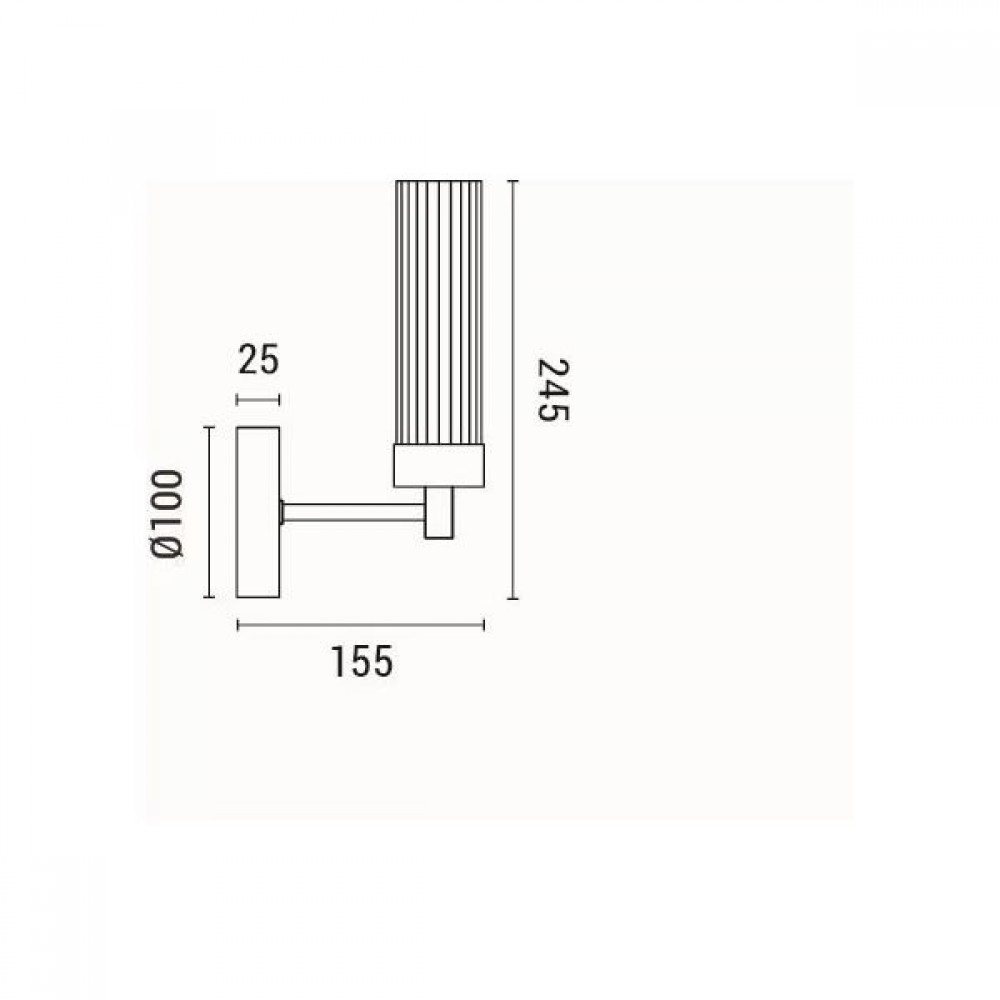 Απλίκα τοίχου μονόφωτη "ARTE ILLUMINA VINY" από μέταλλο/γυαλί σε μαύρο χρώμιο 155X100X245