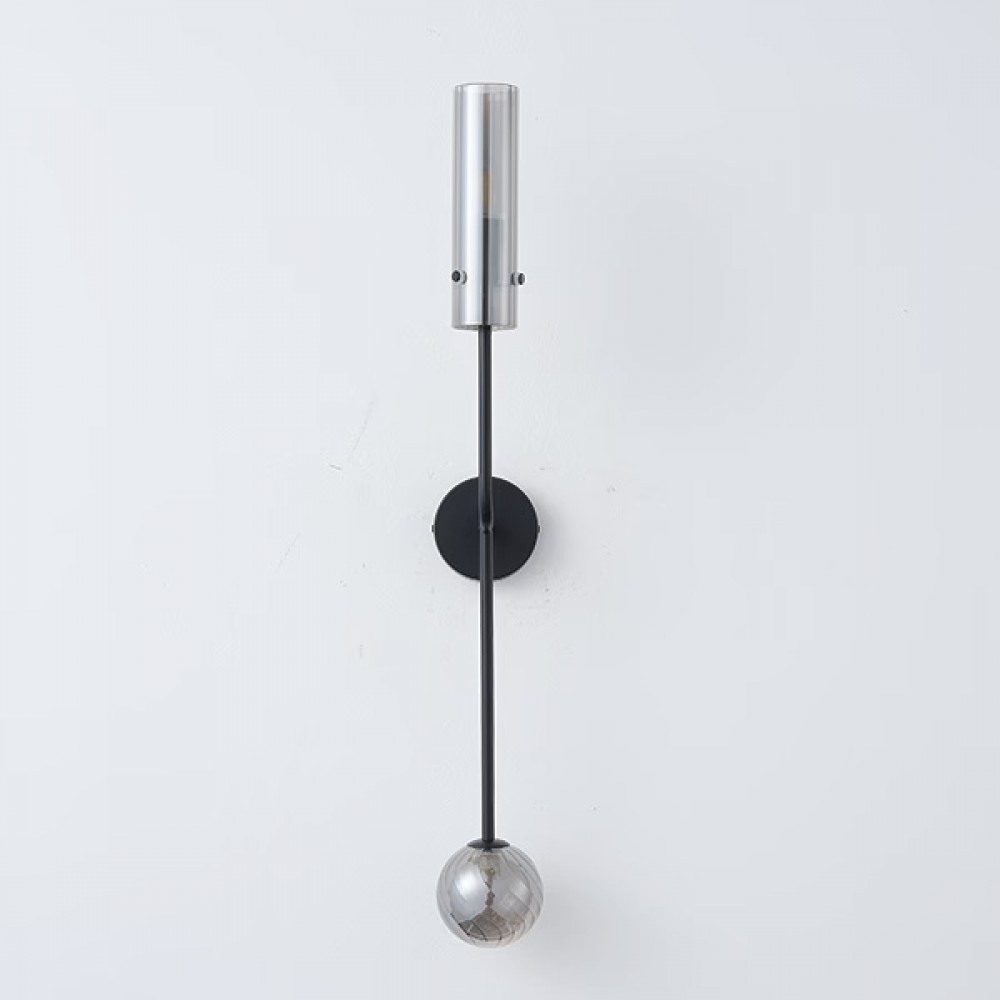 Απλίκα τοίχου "ARTE ILLUMINA STAGONA" από μέταλλο/γυαλί σε μαύρο/γκρι χρώμα 100x165x800