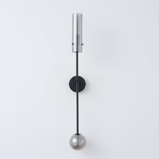 Απλίκα τοίχου "ARTE ILLUMINA STAGONA" από μέταλλο/γυαλί σε μαύρο/γκρι χρώμα 100x165x800