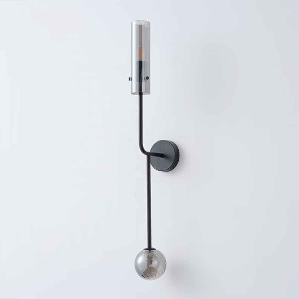 Απλίκα τοίχου "ARTE ILLUMINA STAGONA" από μέταλλο/γυαλί σε μαύρο/γκρι χρώμα 100x165x800