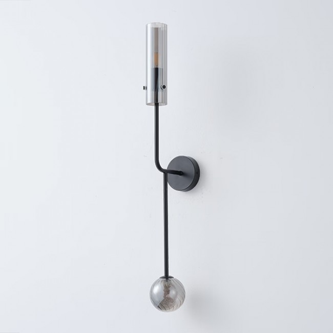 Απλίκα τοίχου "ARTE ILLUMINA STAGONA" από μέταλλο/γυαλί σε μαύρο/γκρι χρώμα 100x165x800